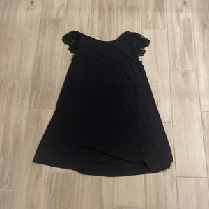 dark navy laced short sleeve dress